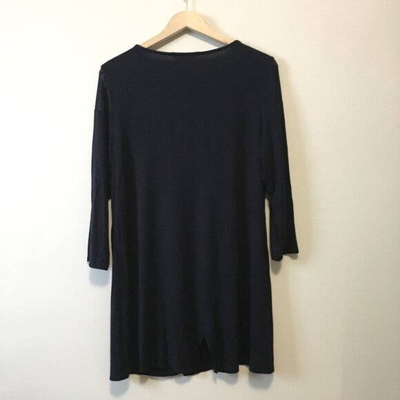 Nygard Dark Bluish Black Modern Rayon Jersey Tunic Dress or Shirt - Picture 2 of 16